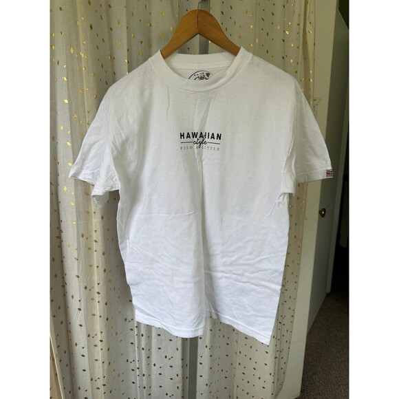 Hawaiian Style Men's 100% Cotton Fish A Little Graphic Ulua Tee T-Shirt M - Picture 2 of 6